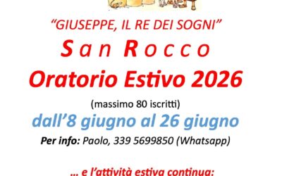 Oratorio Estivo 2026: al via le iscrizioni… e dal 1 al 24 Luglio l’attività estiva continua!